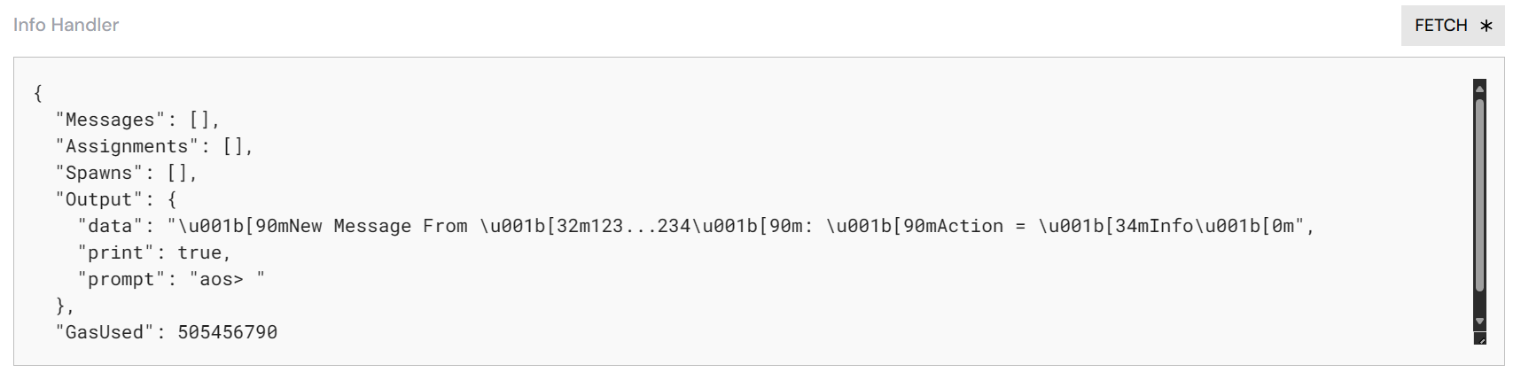 ao.link fetching the info hanlder